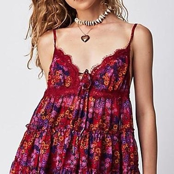 Free People Tops - Free People Floral Babydoll Tank NWOT